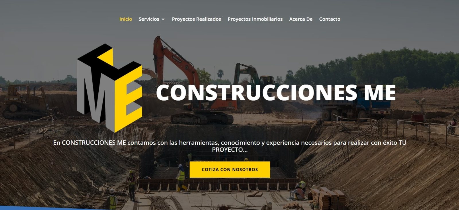 Captura del sitio web de Construcciones ME