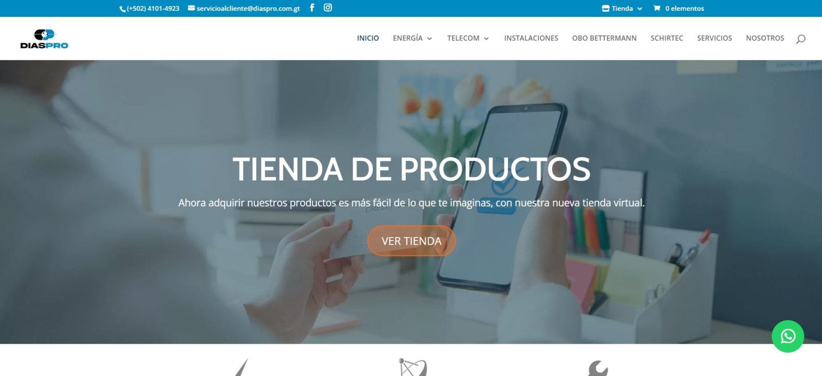 Captura del sitio web de Diaspro