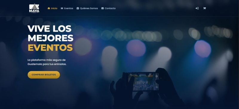 Captura del sitio web de Maya Ticket