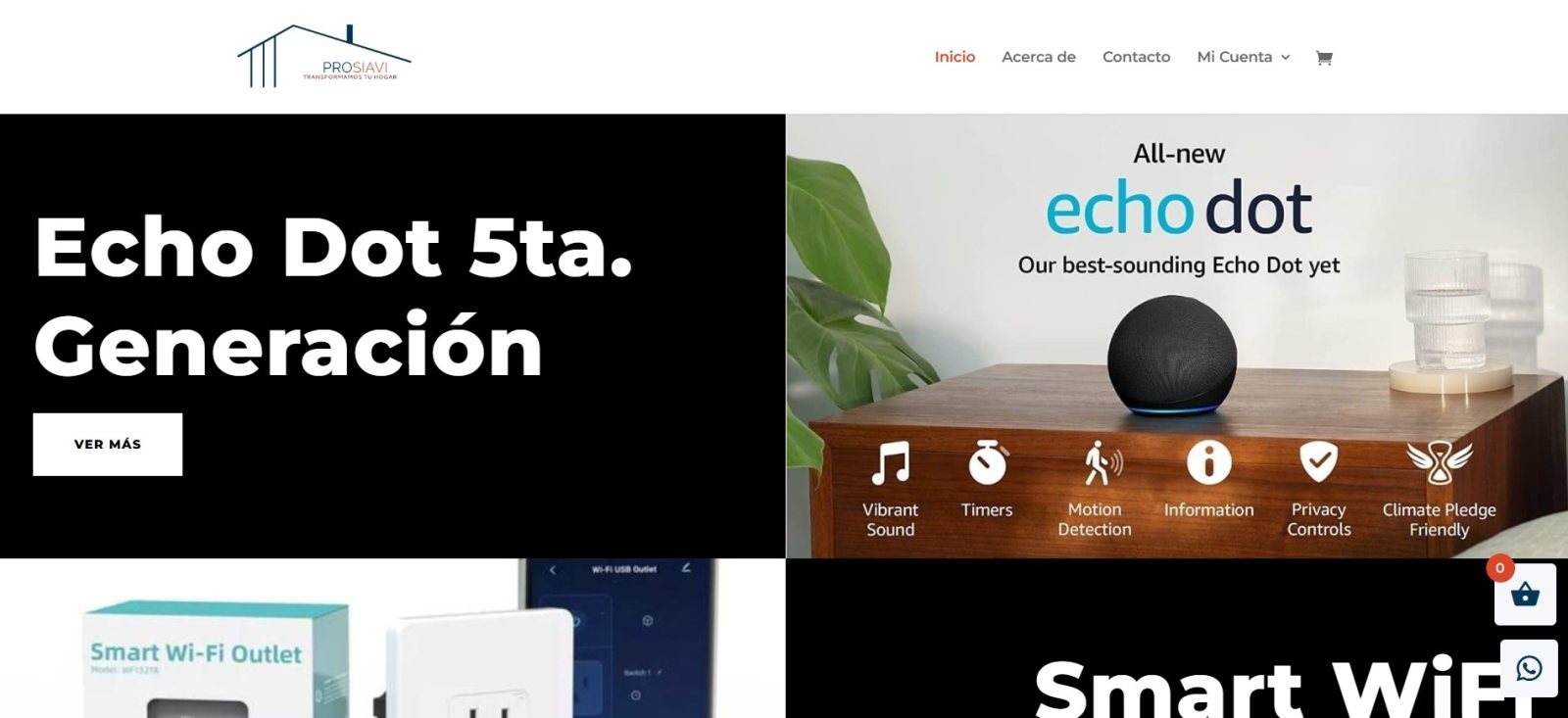 Captura del sitio web de Prosiavi
