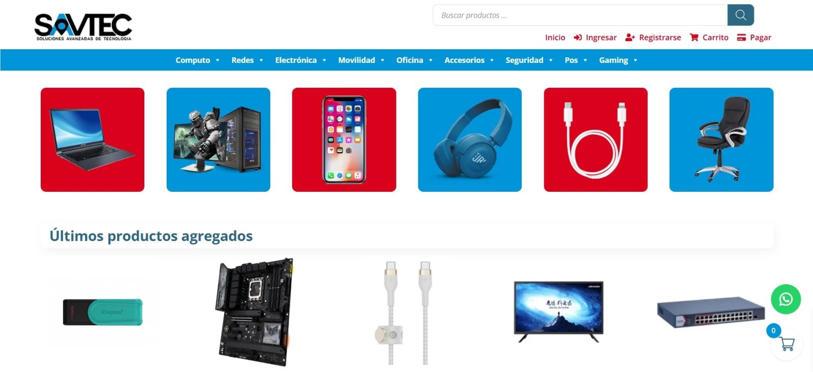 Captura del sitio web de Sav-Tec Tienda